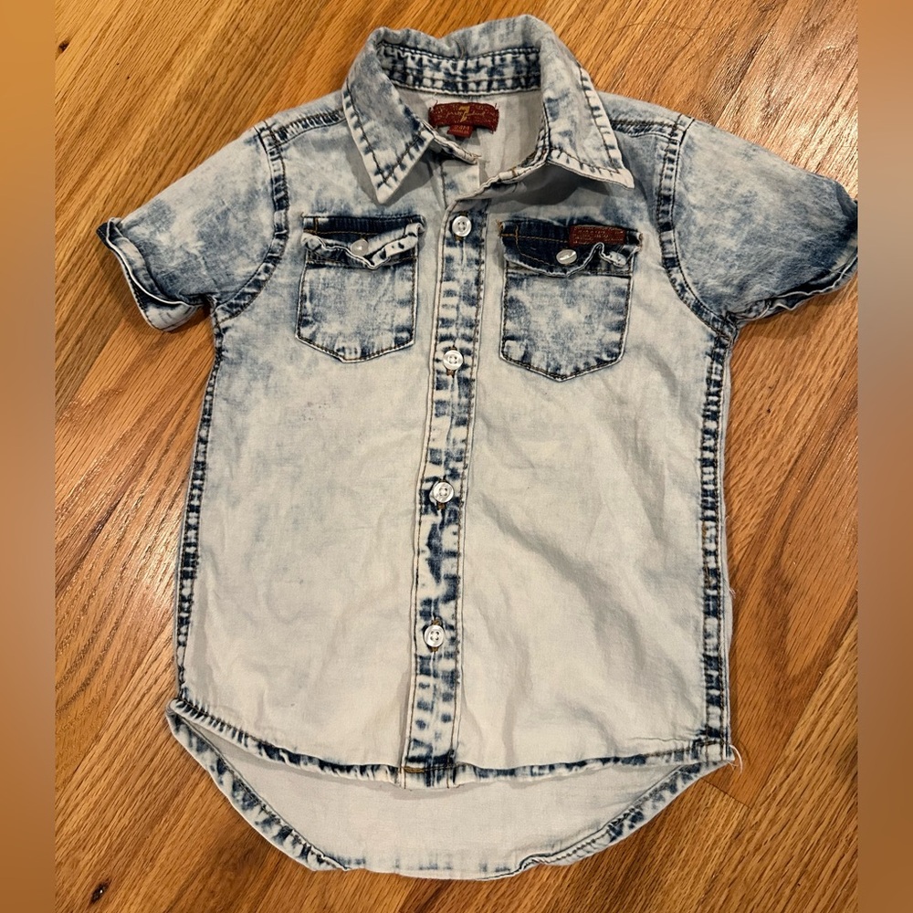 7 for all mankind | Acid Washed Denim Kids Shirt
